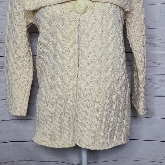 Inis Crafts Heavy Merion Wool Ireland Cardigan Sweater - Picture 6 of 12
